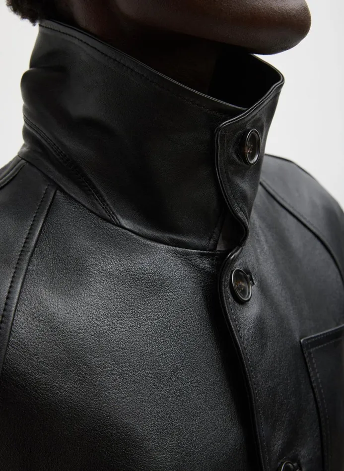 Women Jackets and Outerwear Tibi Leather Carcoat Black