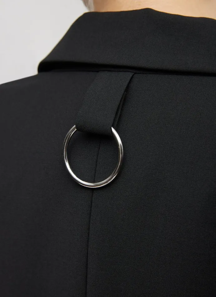 Women Jackets and Outerwear Tibi Tropical Wool Max Blazer Black