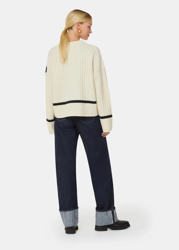 Women Jeans Whistles Dark Denim Turn Up Selvedge Jean