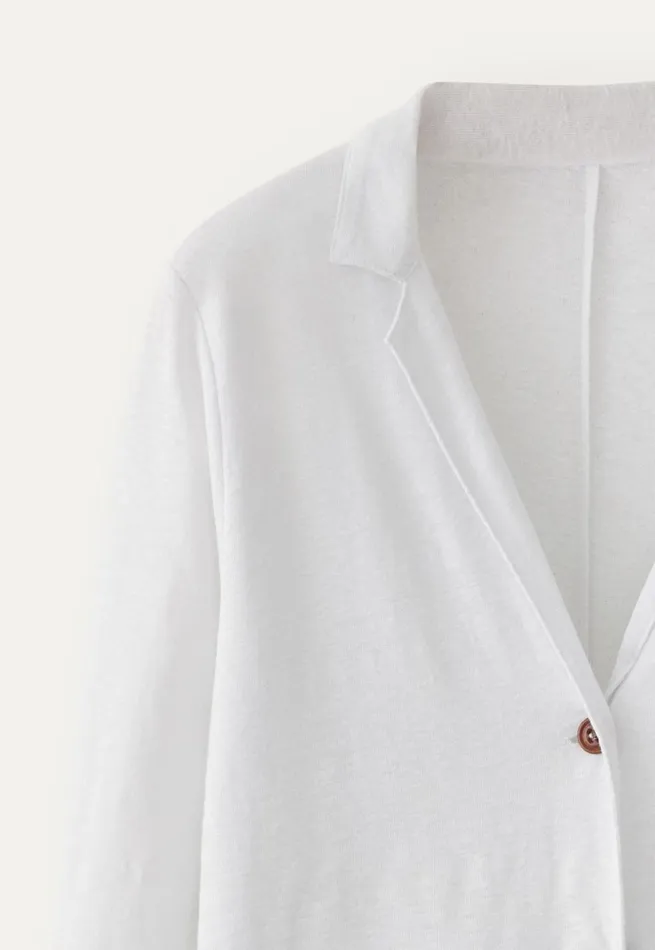Women Jersey Blazer White Poetry Fashion Cardigans
