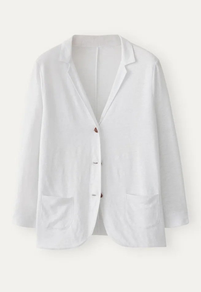 Women Jersey Blazer White Poetry Fashion Cardigans
