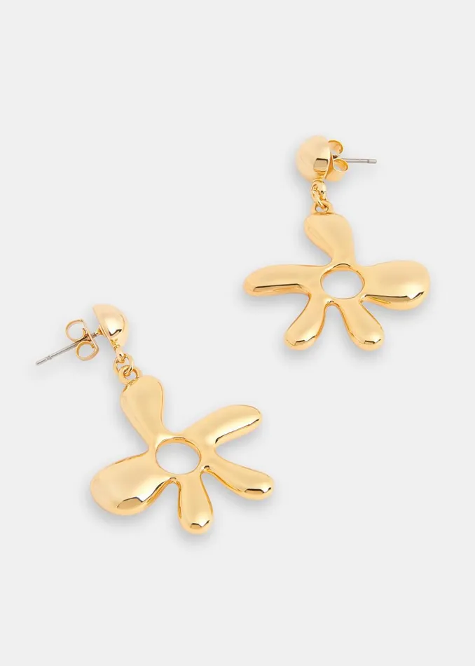 Women Jewellery Whistles Gold Abstract Stud Drop Earring