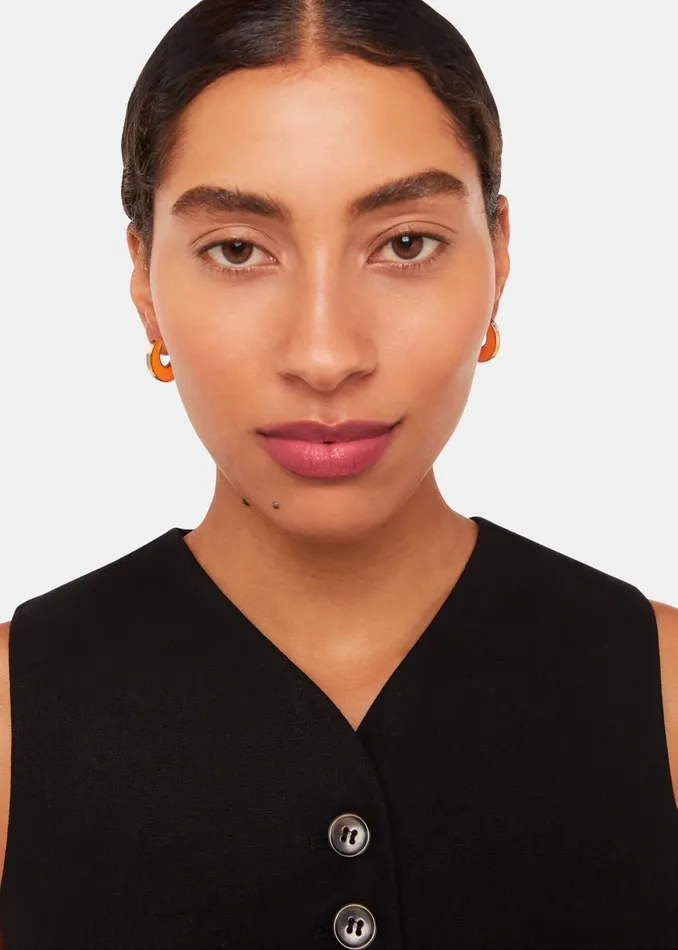 Women Jewellery Whistles Pink Double Enamel Earring