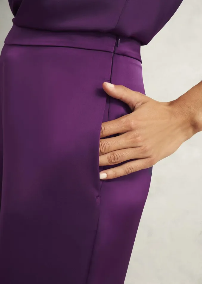 Women Judith Satin Trousers Vibrant Purple Hobbs Trousers