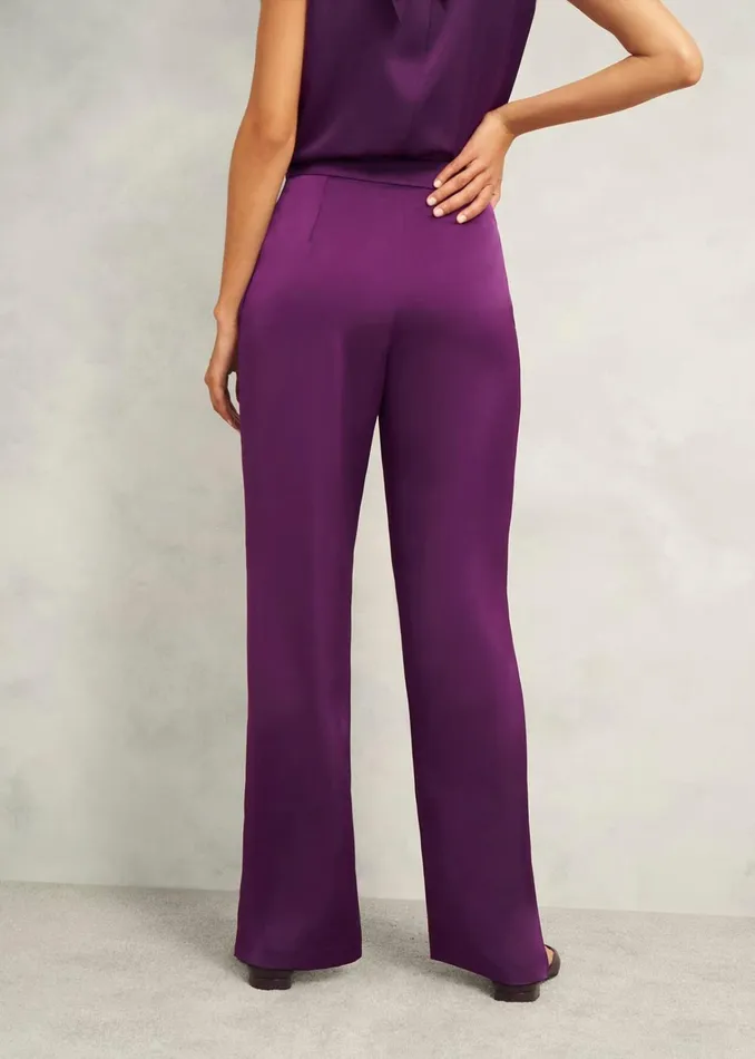 Women Judith Satin Trousers Vibrant Purple Hobbs Trousers
