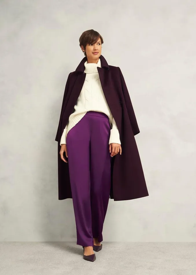 Women Judith Satin Trousers Vibrant Purple Hobbs Trousers