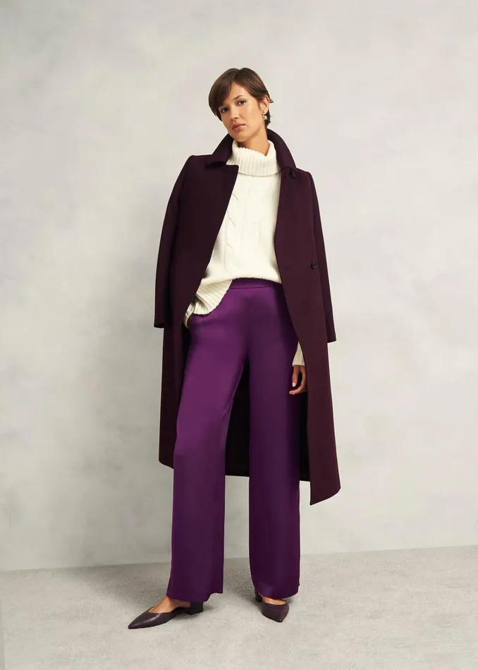 Women Judith Satin Trousers Vibrant Purple Hobbs Trousers