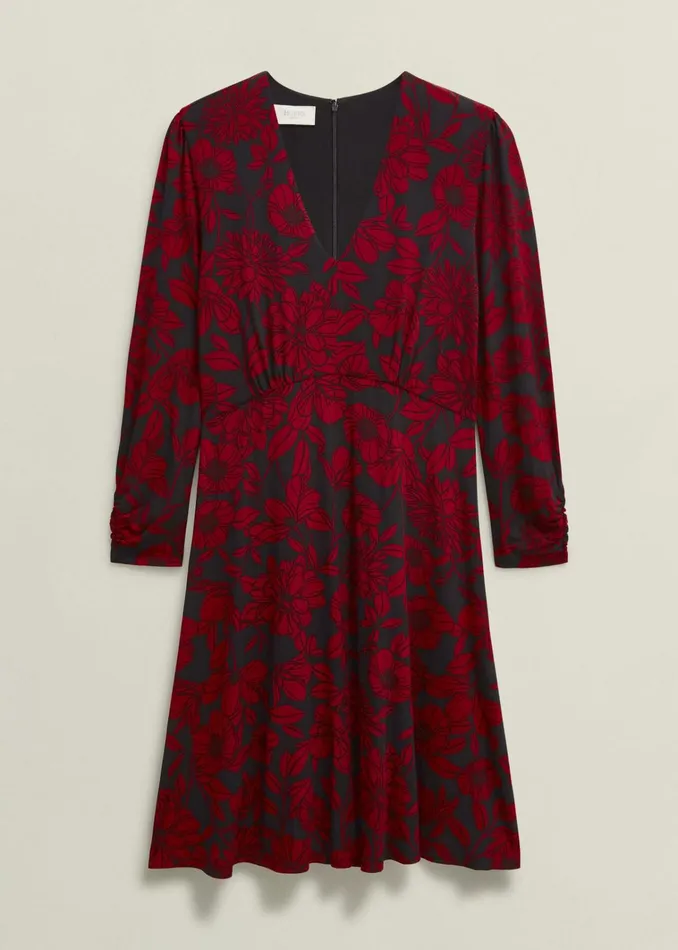 Women Julietta Jersey Dress Black Red Hobbs Dresses and Jumpsuits