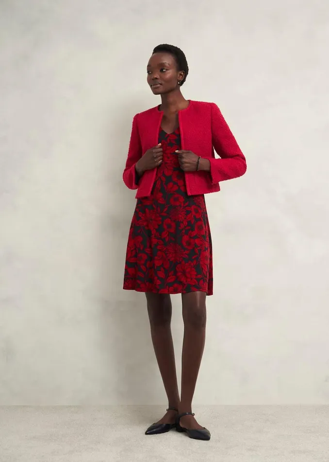 Women Julietta Jersey Dress Black Red Hobbs Dresses and Jumpsuits