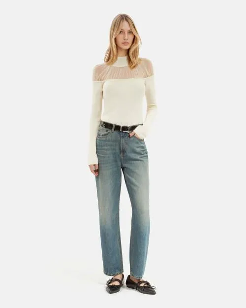 Women Jumpers and Cardigans The Kooples Ecru Gathered Sweater Ecru