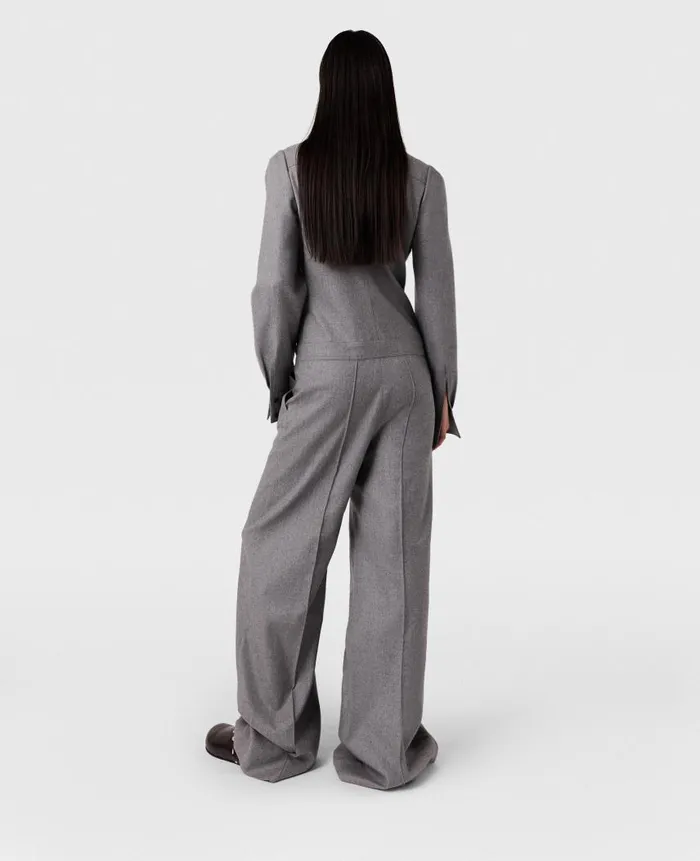 Women Jumpsuits Stella McCartney ClaspEmbellished Wool Jumpsuit Light Gray Melange