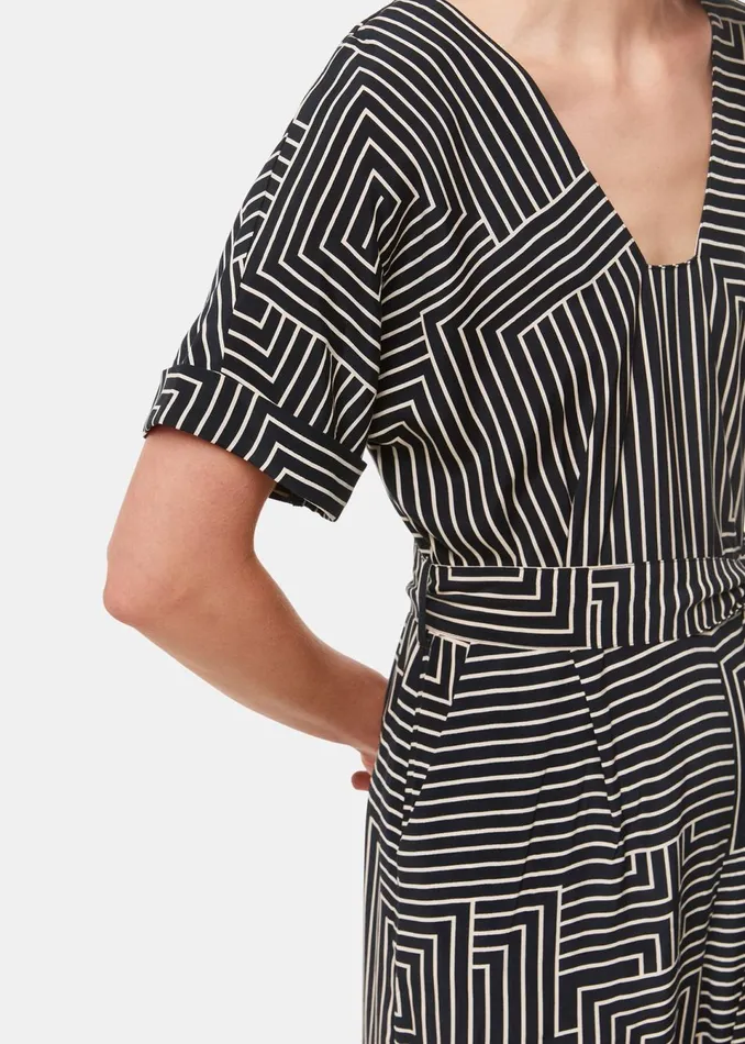 Women Jumpsuits Whistles Black Angled Stripe Jumpsuit