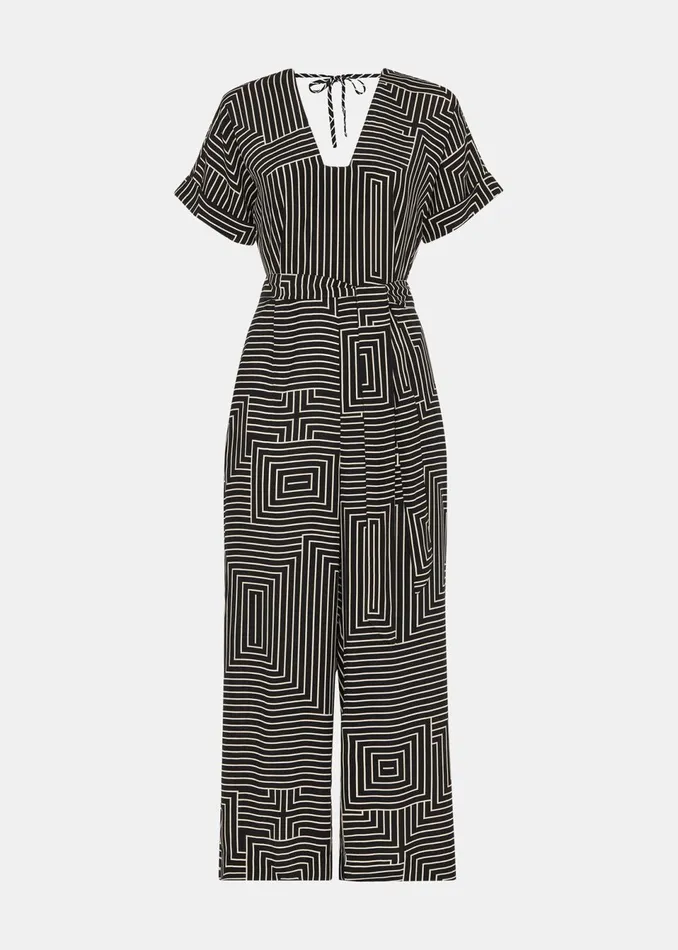 Women Jumpsuits Whistles Black Angled Stripe Jumpsuit