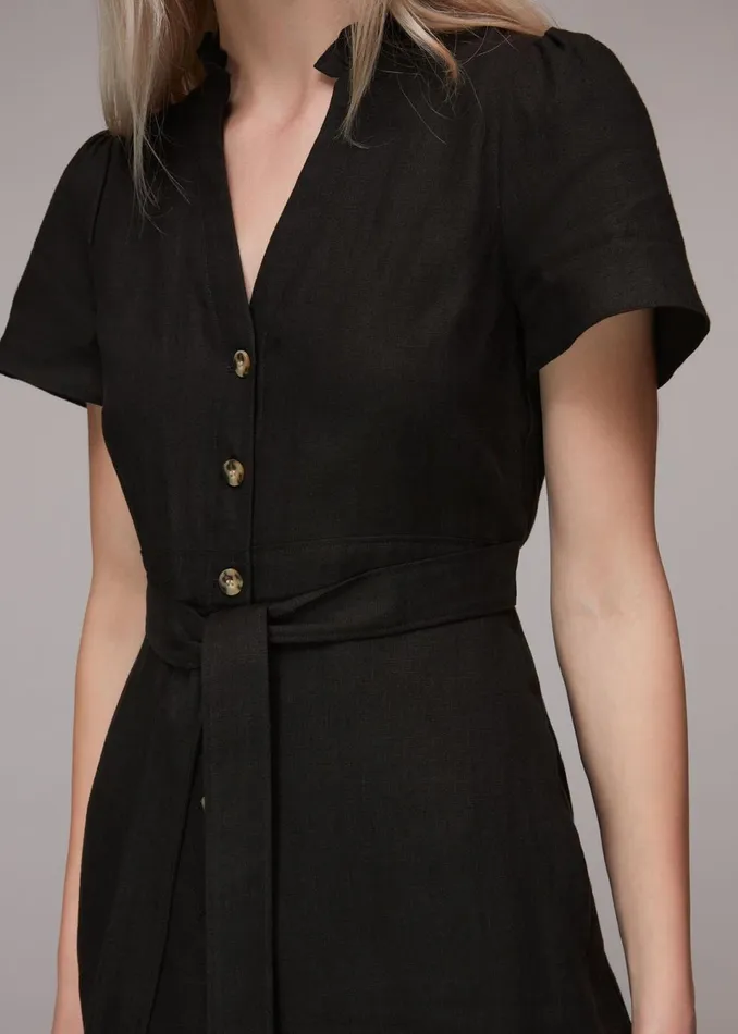 Women Jumpsuits Whistles Black Emmie Linen Jumpsuit