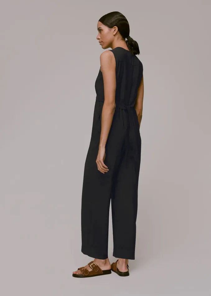 Women Jumpsuits Whistles Black Josie Zip Front Jumpsuit