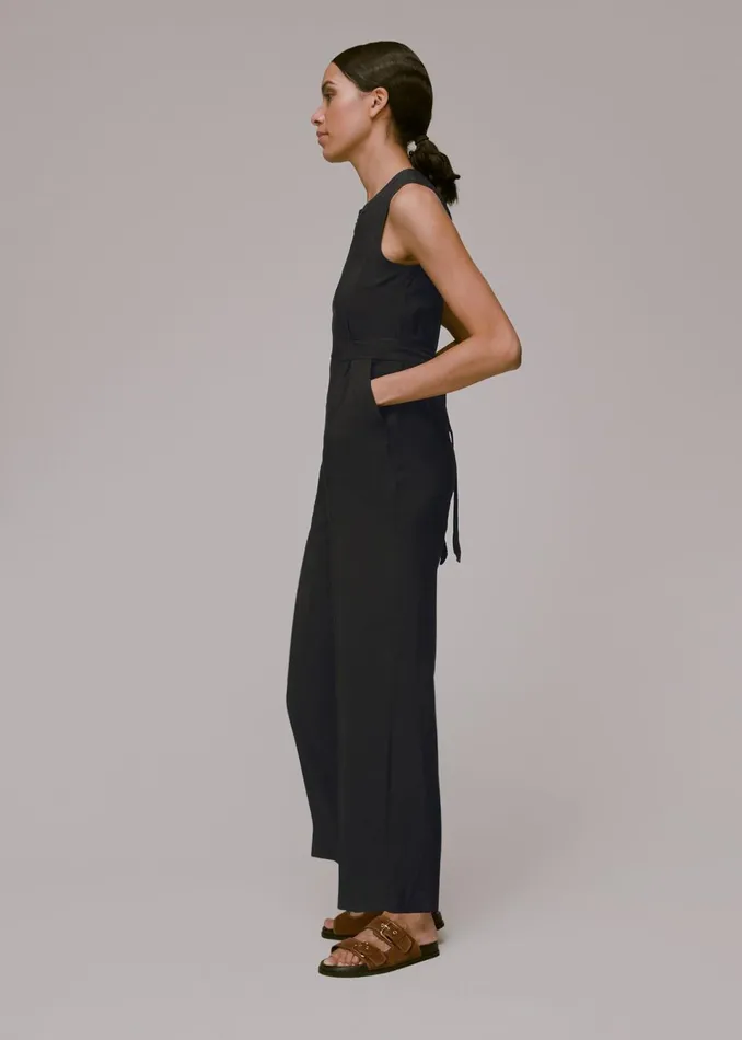 Women Jumpsuits Whistles Black Josie Zip Front Jumpsuit