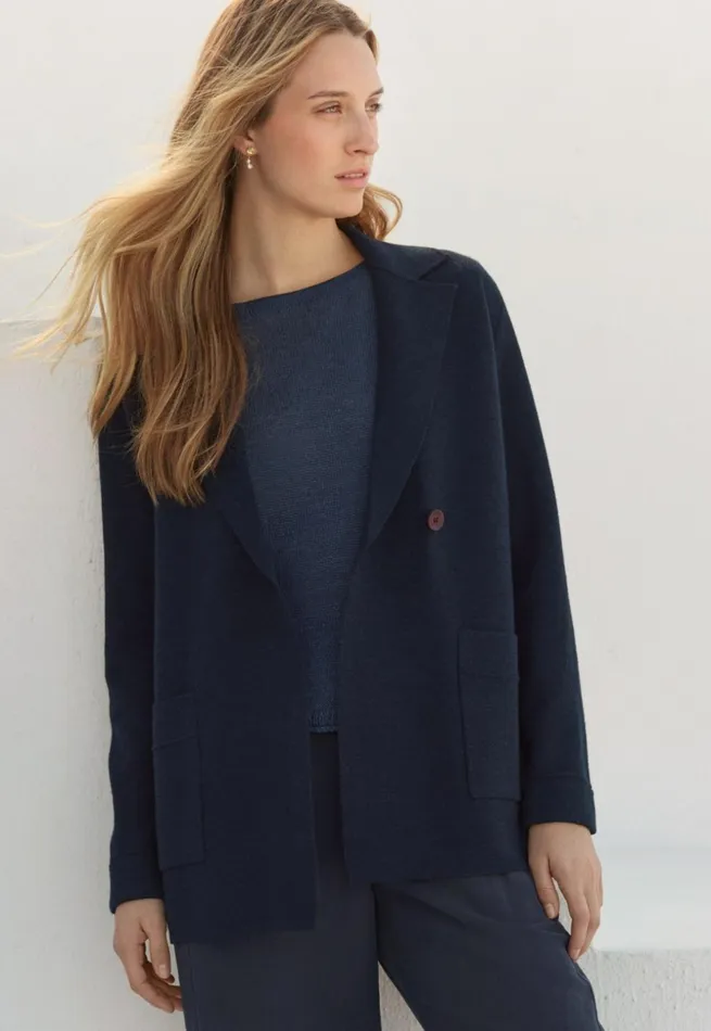 Women Knitted Blazer Midnight Poetry Fashion Jackets and Coats