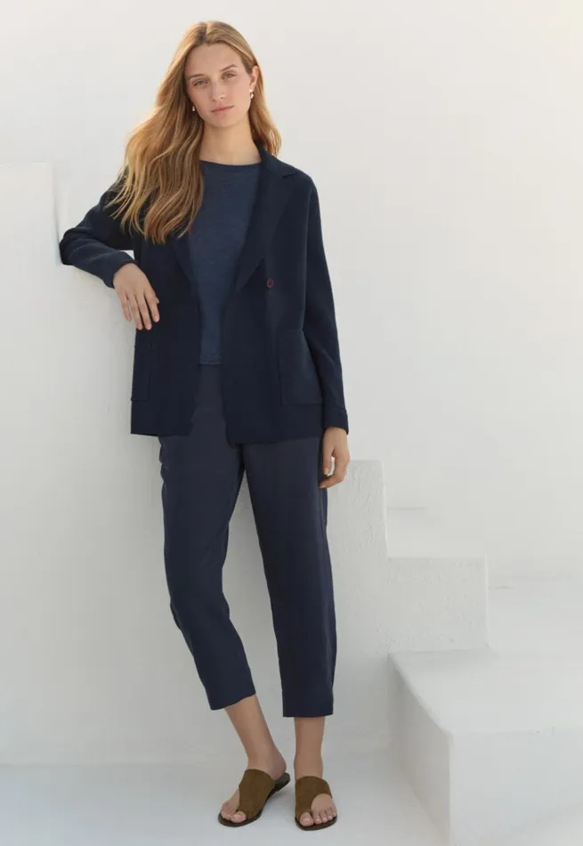 Women Knitted Blazer Midnight Poetry Fashion Jackets and Coats