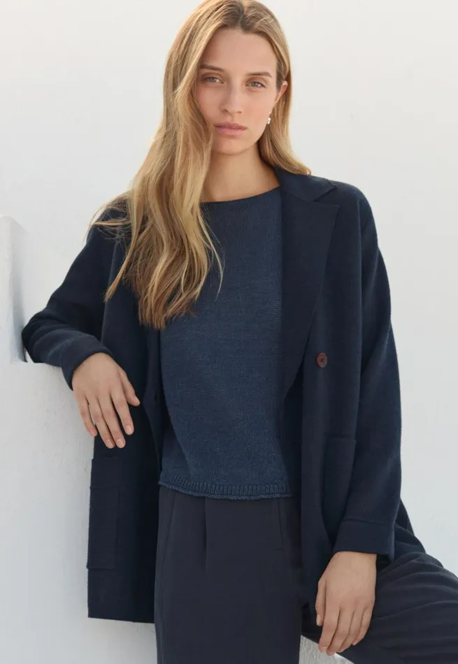 Women Knitted Blazer Midnight Poetry Fashion Jackets and Coats
