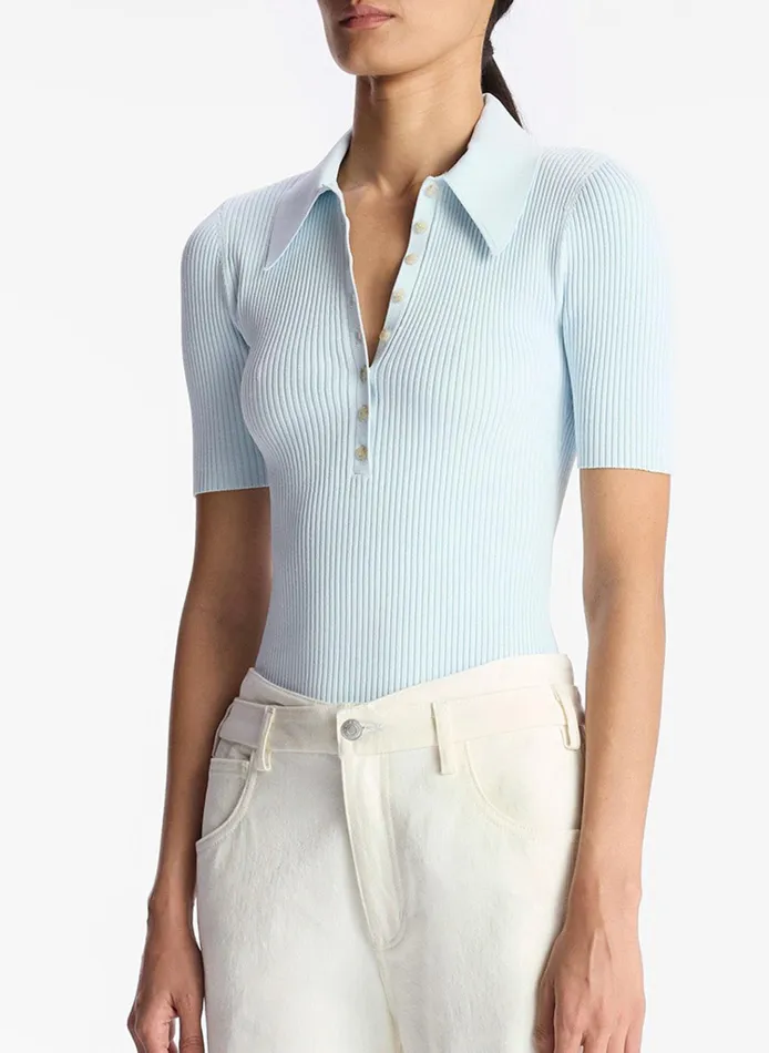 Women Knitwear ALC Atlas Rib Knit Top Chelsea Blue