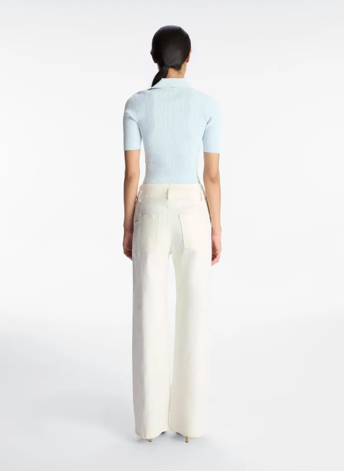 Women Knitwear ALC Atlas Rib Knit Top Chelsea Blue