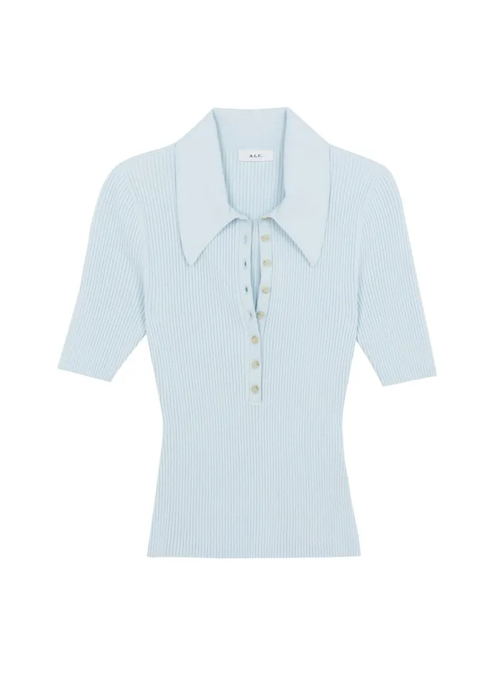 Women Knitwear ALC Atlas Rib Knit Top Chelsea Blue