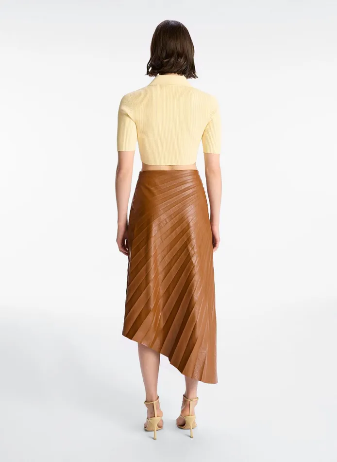 Women Knitwear ALC Cropped Atlas Rib Knit Top Scone