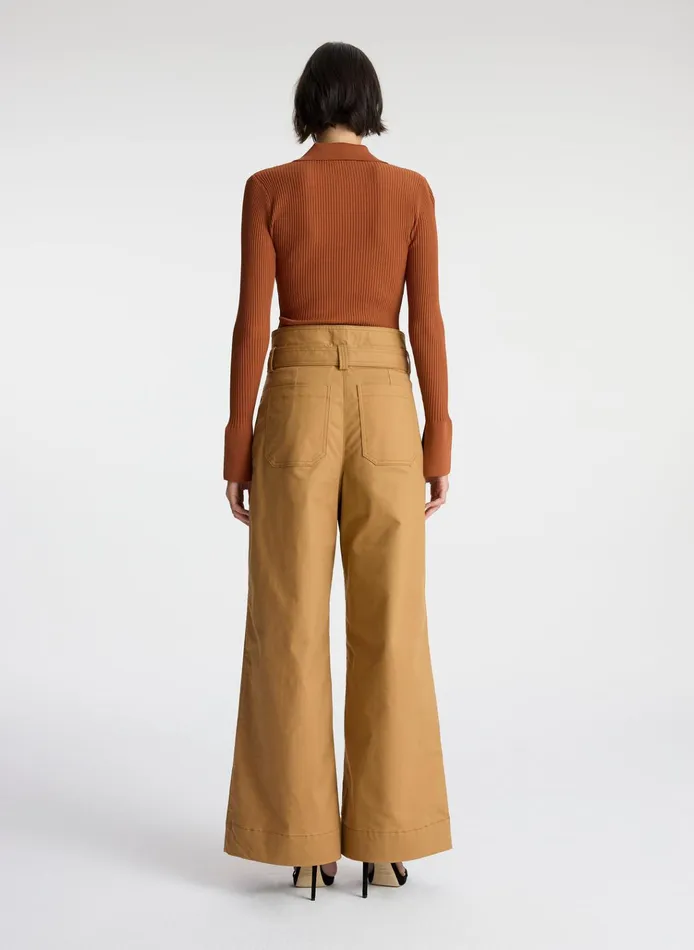 Women Knitwear ALC Eleanor Rib Knit Sweater Cognac