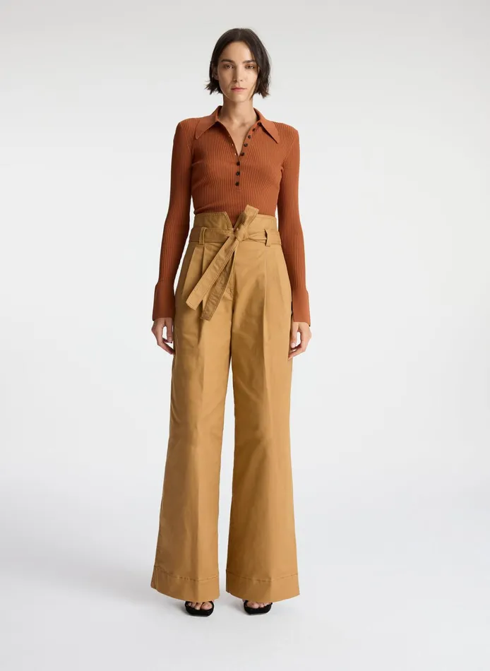 Women Knitwear ALC Eleanor Rib Knit Sweater Cognac