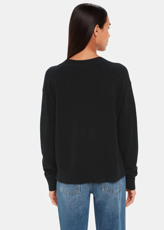 Women Knitwear and Cashmere Whistles Black Cashmere Cardigan