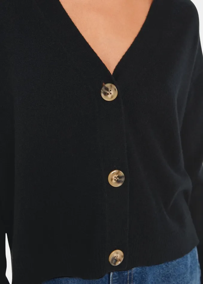 Women Knitwear and Cashmere Whistles Black Cashmere Cardigan
