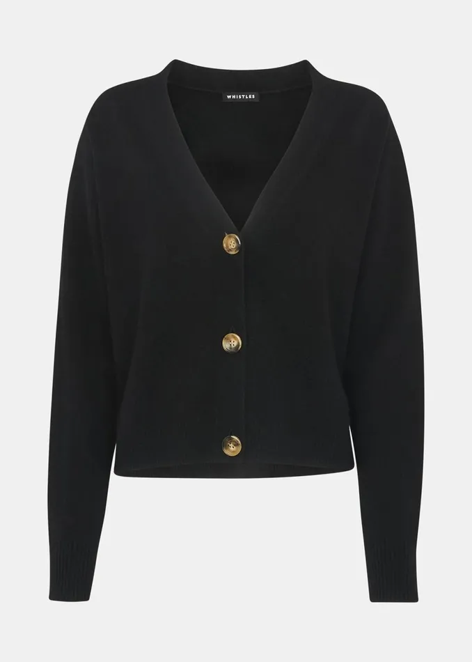 Women Knitwear and Cashmere Whistles Black Cashmere Cardigan