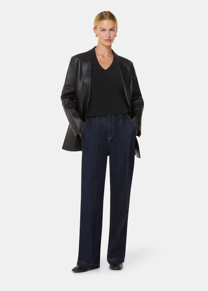 Women Knitwear and Cashmere Whistles Black Chenille V Neck Knit