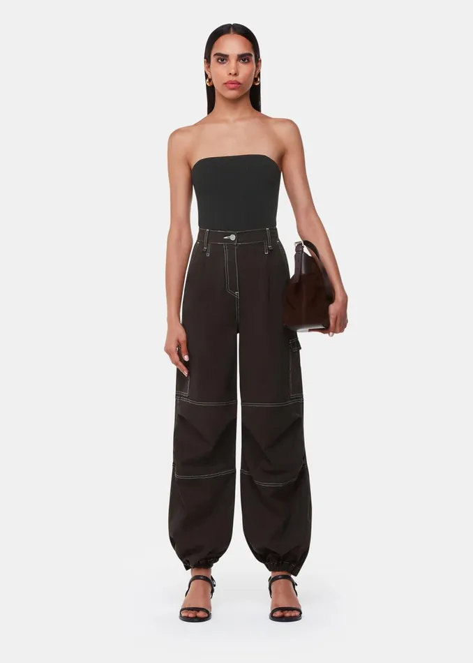 Women Knitwear and Cashmere Whistles Black Knitted Bandeau Top