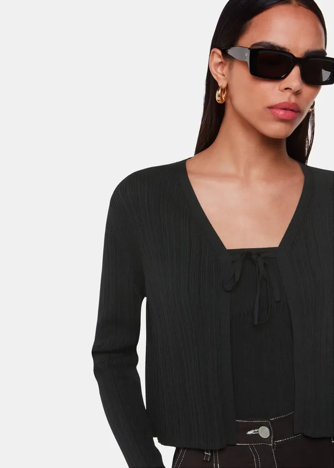 Women Knitwear and Cashmere Whistles Black Knitted Bandeau Top