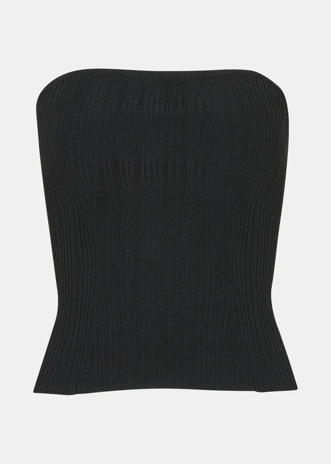 Women Knitwear and Cashmere Whistles Black Knitted Bandeau Top