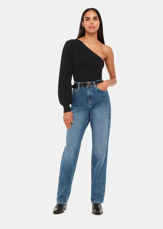 Women Knitwear and Cashmere Whistles Black One Shoulder Knit