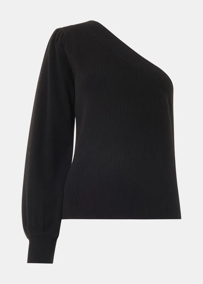 Women Knitwear and Cashmere Whistles Black One Shoulder Knit