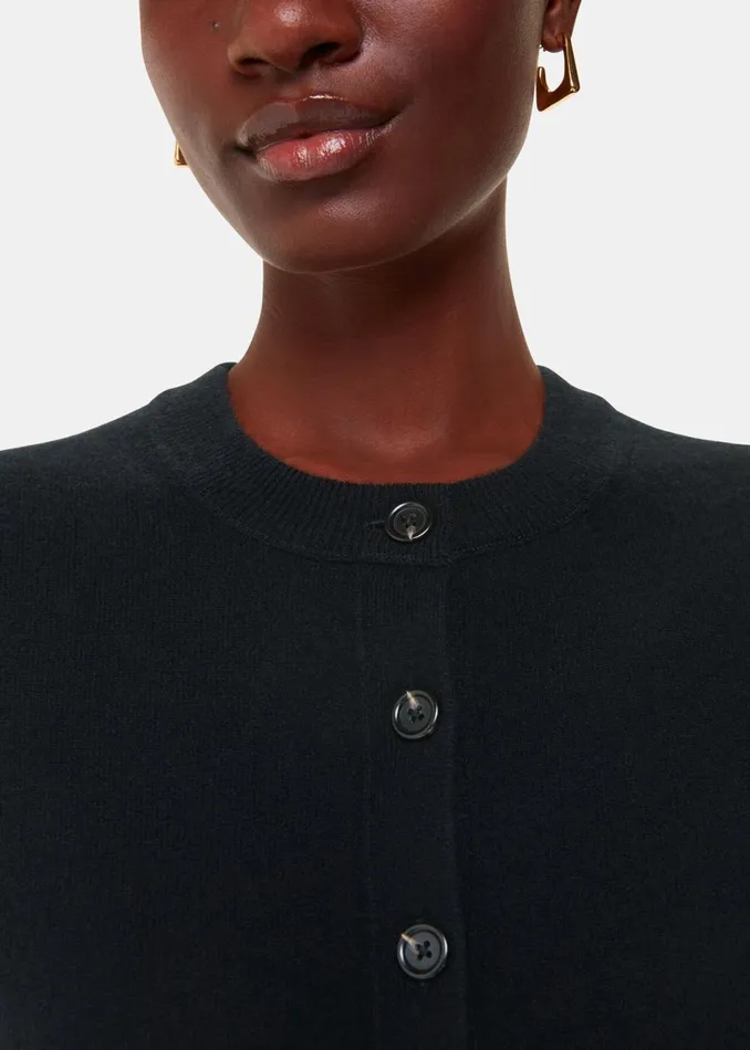 Women Knitwear and Cashmere Whistles Black Wool Cropped Cardigan