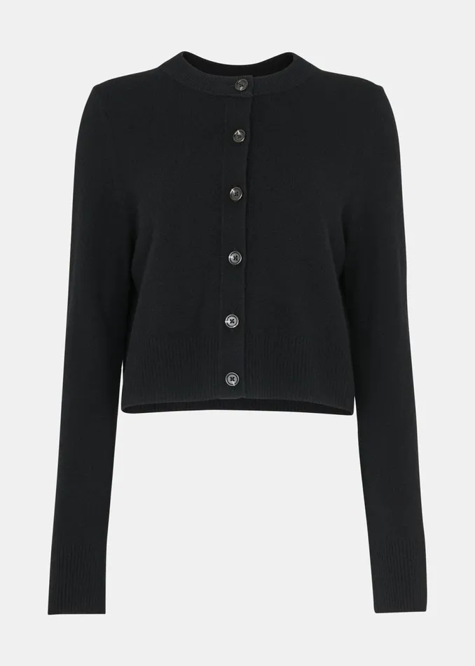 Women Knitwear and Cashmere Whistles Black Wool Cropped Cardigan