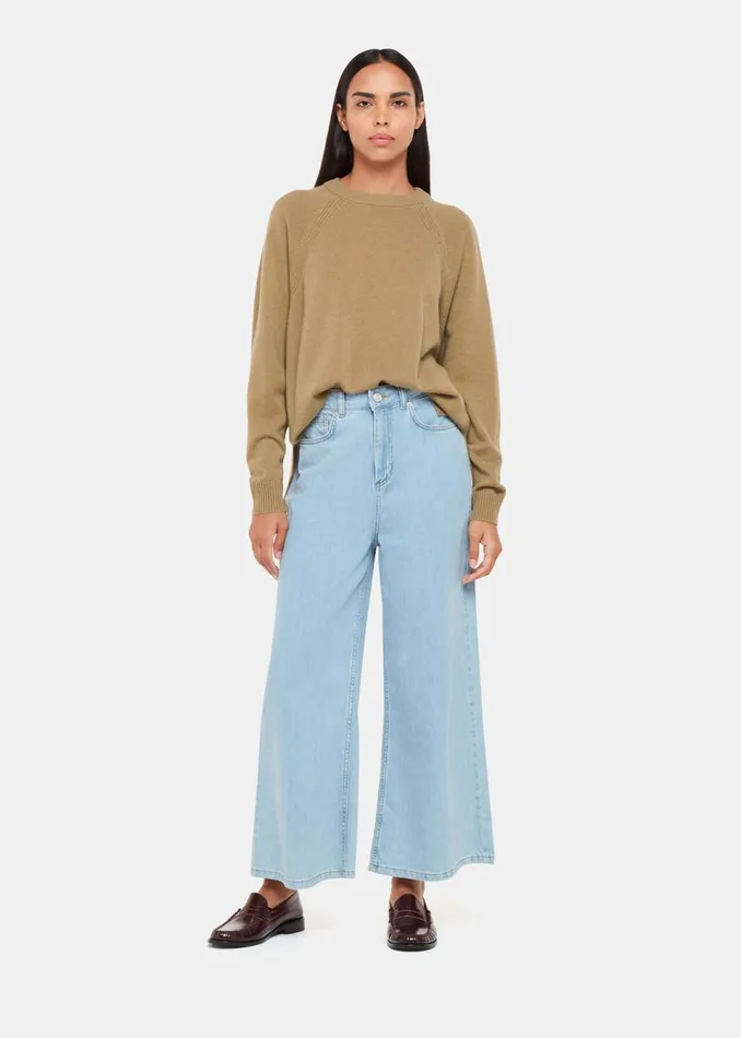 Women Knitwear and Cashmere Whistles Camel Ultimate Cashmere Crew Neck