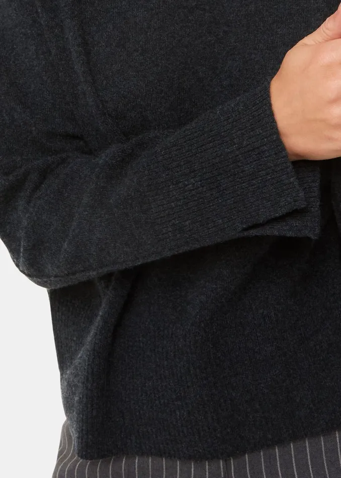 Women Knitwear and Cashmere Whistles Dark Grey Cashmere Funnel Neck