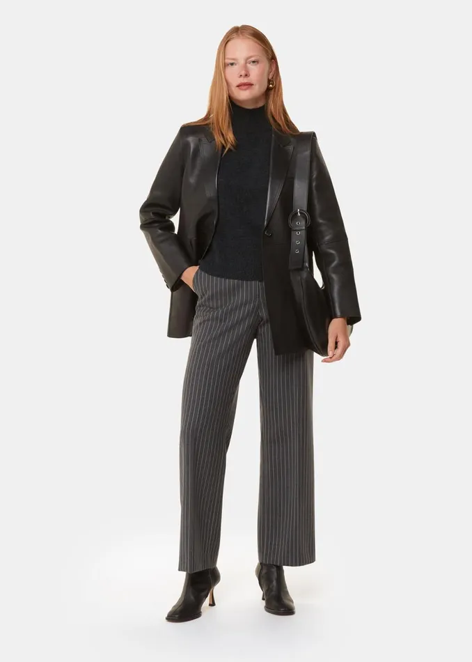 Women Knitwear and Cashmere Whistles Dark Grey Cashmere Funnel Neck
