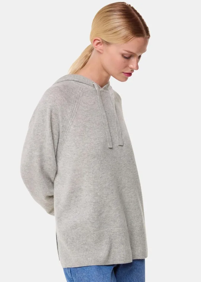 Women Knitwear and Cashmere Whistles Grey Marl Cashmere Hoodie