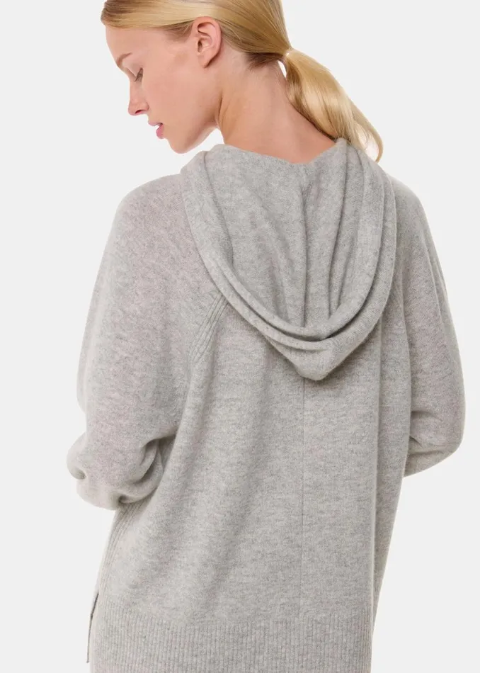 Women Knitwear and Cashmere Whistles Grey Marl Cashmere Hoodie