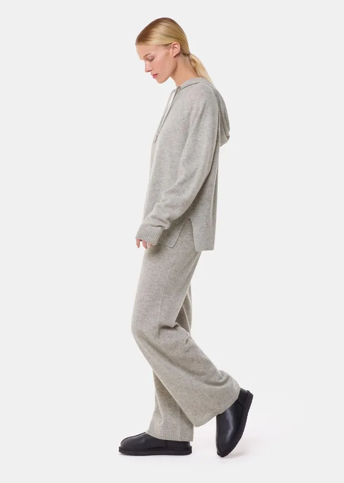 Women Knitwear and Cashmere Whistles Grey Marl Cashmere Hoodie