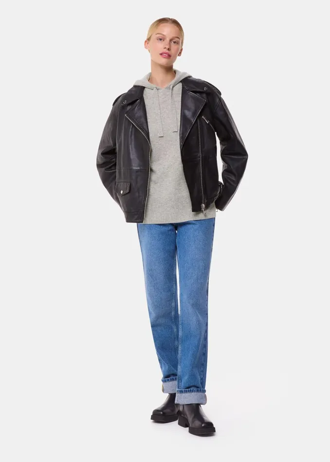 Women Knitwear and Cashmere Whistles Grey Marl Cashmere Hoodie