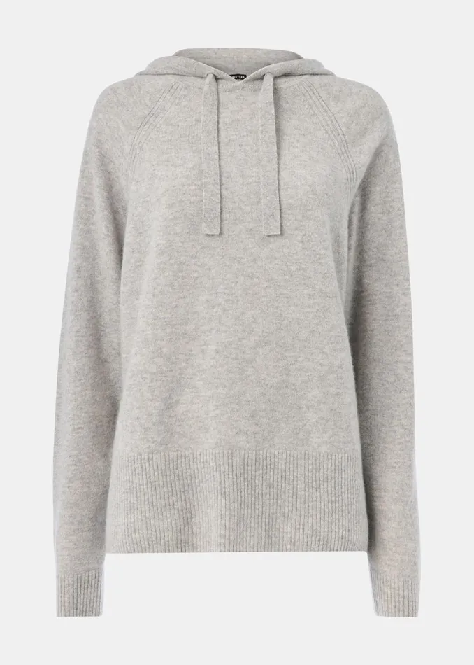 Women Knitwear and Cashmere Whistles Grey Marl Cashmere Hoodie