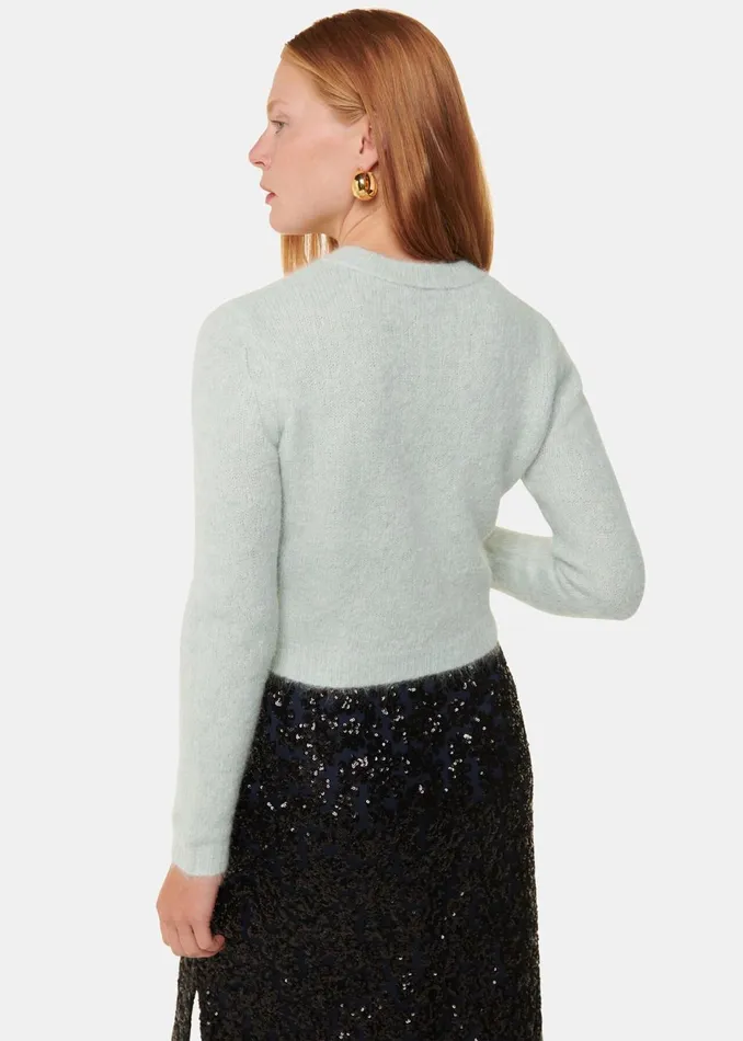 Women Knitwear and Cashmere Whistles Mint Alpaca Mix Fluffy Knit