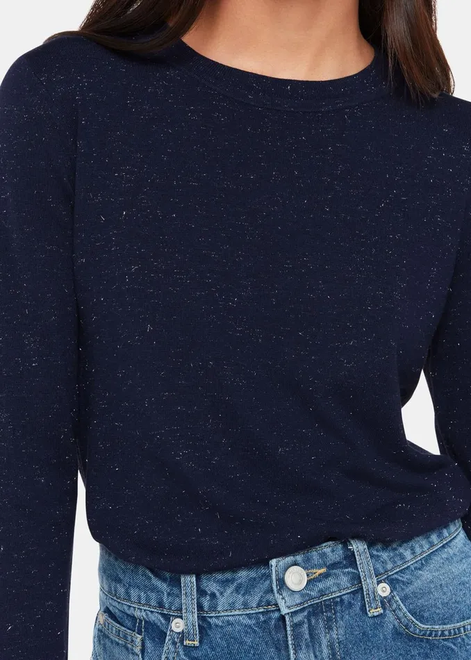 Women Knitwear and Cashmere Whistles Navy Annie Sparkle Crew Neck
